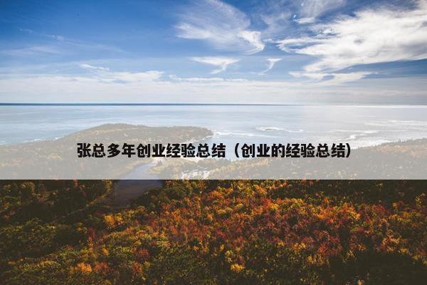 张总多年创业经验总结（创业的经验总结）