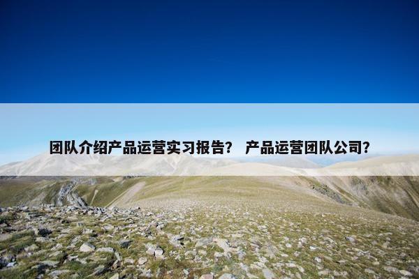 团队介绍产品运营实习报告？ 产品运营团队公司？