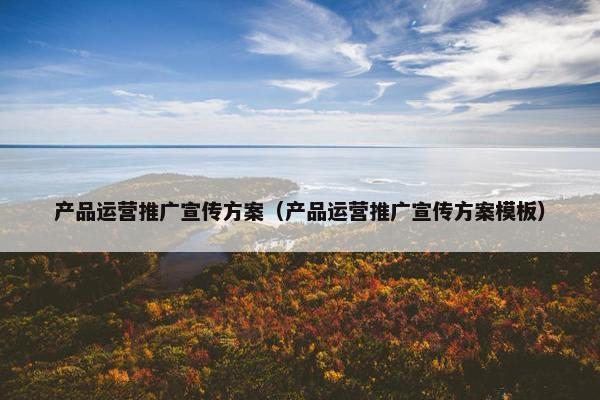 产品运营推广宣传方案（产品运营推广宣传方案模板）