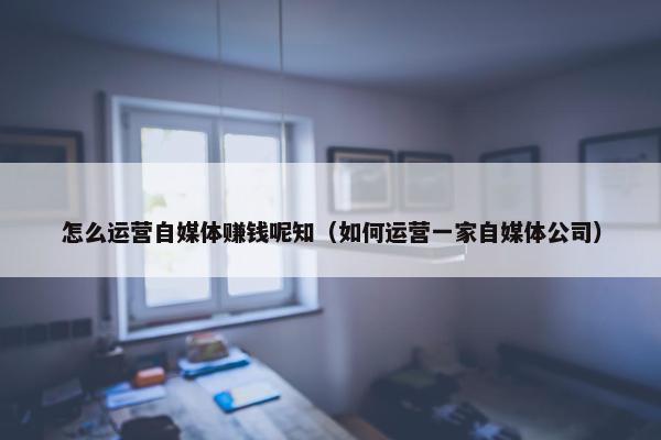 怎么运营自媒体赚钱呢知（如何运营一家自媒体公司）