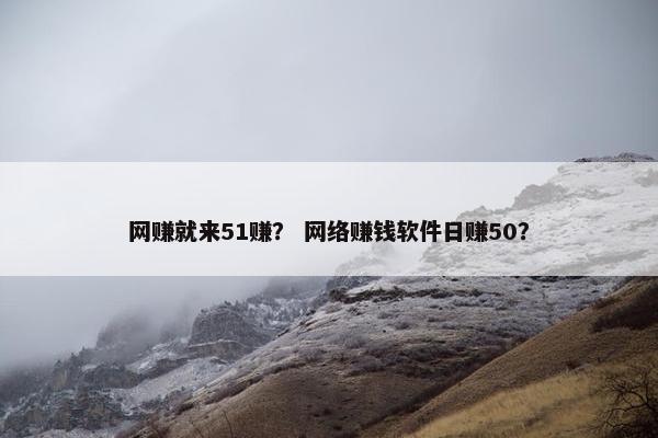 网赚就来51赚？ 网络赚钱软件日赚50？