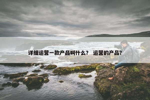 详细运营一款产品叫什么？ 运营的产品？