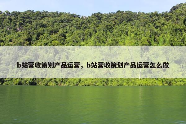 b站营收策划产品运营，b站营收策划产品运营怎么做