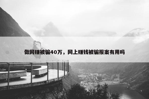 做网赚被骗40万，网上赚钱被骗报案有用吗