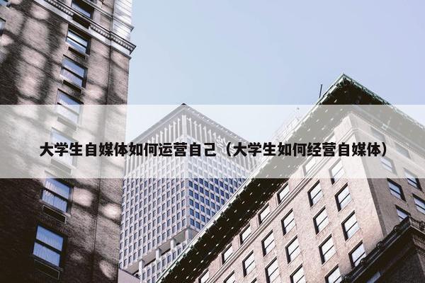大学生自媒体如何运营自己（大学生如何经营自媒体）