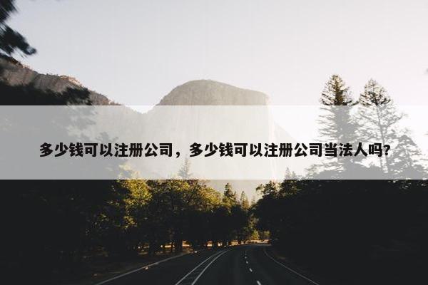 多少钱可以注册公司，多少钱可以注册公司当法人吗?