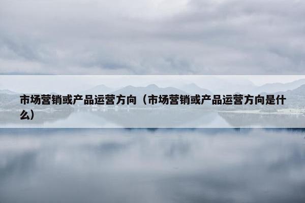 市场营销或产品运营方向（市场营销或产品运营方向是什么）