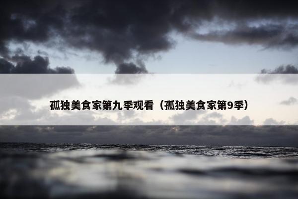 孤独美食家第九季观看（孤独美食家第9季）