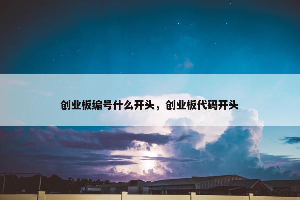 创业板编号什么开头，创业板代码开头