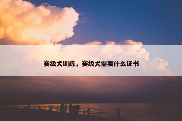 赛级犬训练，赛级犬需要什么证书
