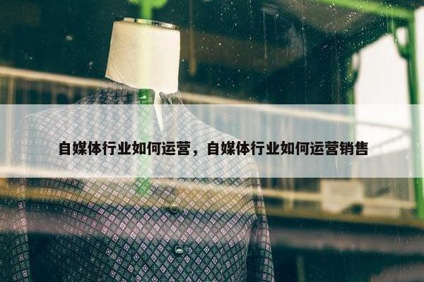 自媒体行业如何运营，自媒体行业如何运营销售