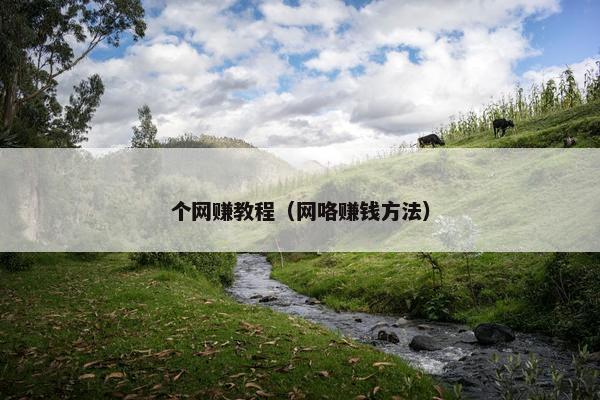 个网赚教程（网咯赚钱方法）