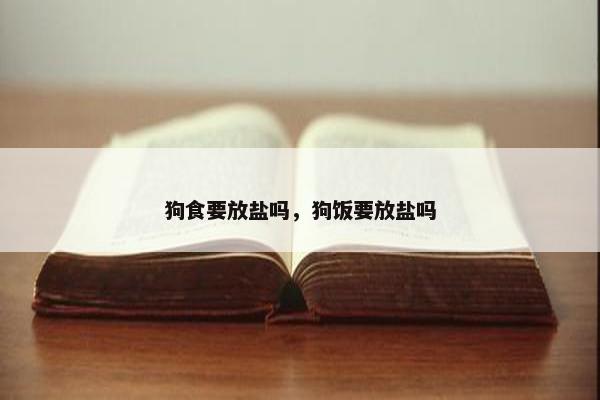 狗食要放盐吗，狗饭要放盐吗