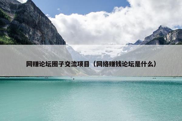 网赚论坛圈子交流项目（网络赚钱论坛是什么）