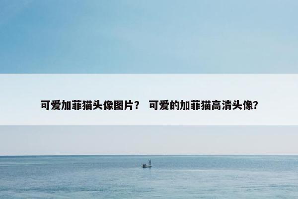 可爱加菲猫头像图片？ 可爱的加菲猫高清头像？