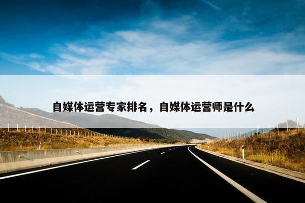 自媒体运营专家排名，自媒体运营师是什么