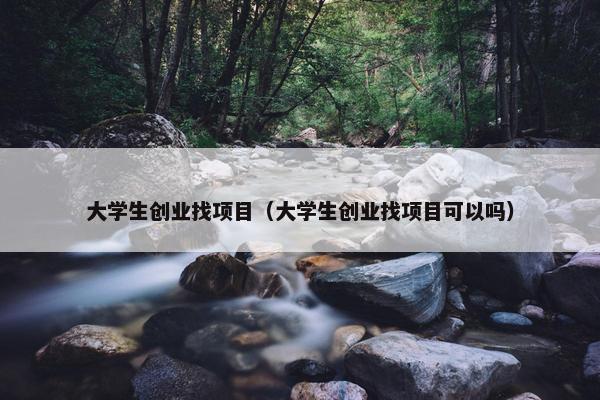 大学生创业找项目（大学生创业找项目可以吗）