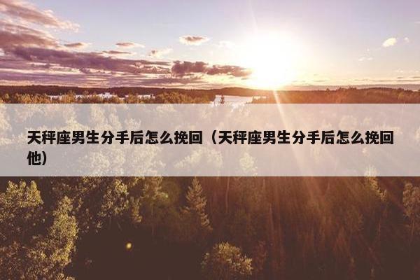 天秤座男生分手后怎么挽回（天秤座男生分手后怎么挽回他）