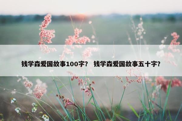 钱学森爱国故事100字？ 钱学森爱国故事五十字？
