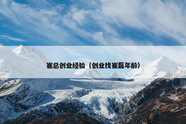 崔总创业经验（创业找崔磊年龄）