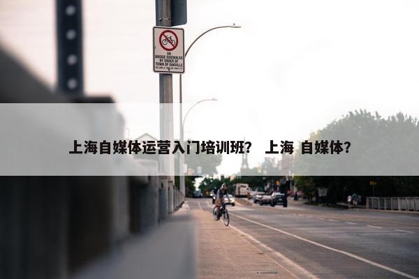 上海自媒体运营入门培训班？ 上海 自媒体？