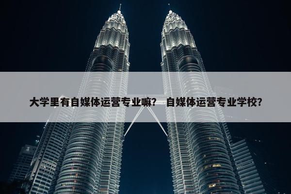 大学里有自媒体运营专业嘛？ 自媒体运营专业学校？