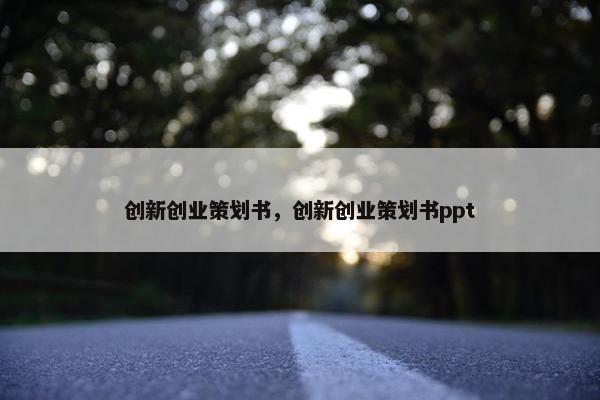 创新创业策划书，创新创业策划书ppt