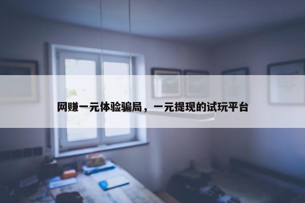 网赚一元体验骗局，一元提现的试玩平台