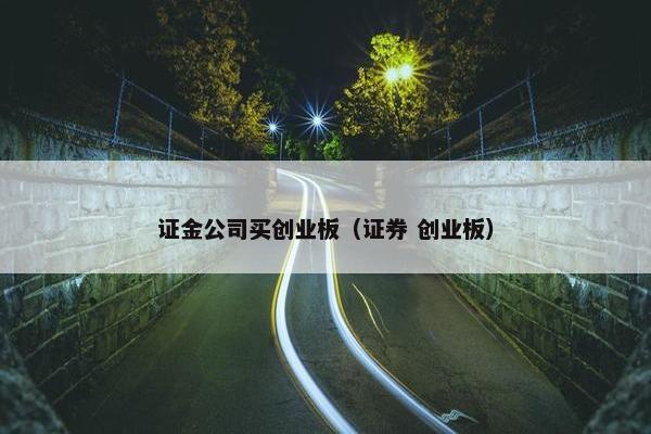 证金公司买创业板（证券 创业板）