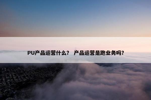 PU产品运营什么？ 产品运营是跑业务吗？