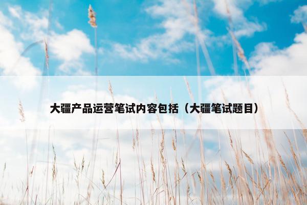 大疆产品运营笔试内容包括（大疆笔试题目）