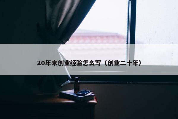 20年来创业经验怎么写（创业二十年）