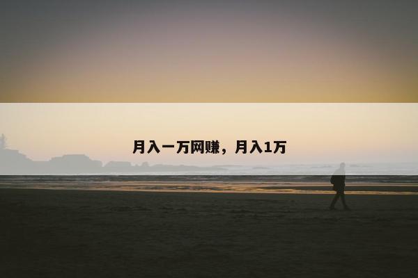 月入一万网赚，月入1万