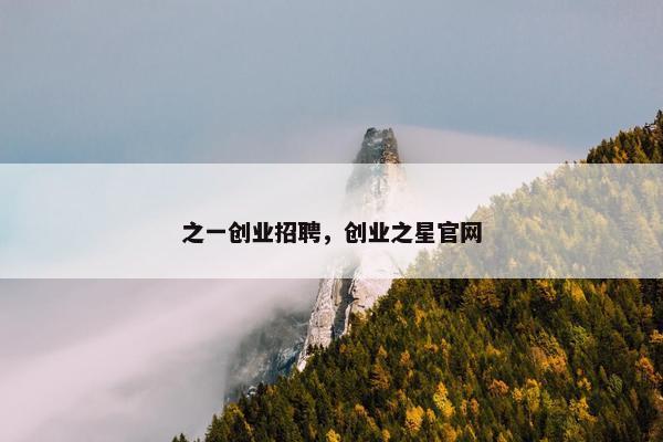 之一创业招聘，创业之星官网