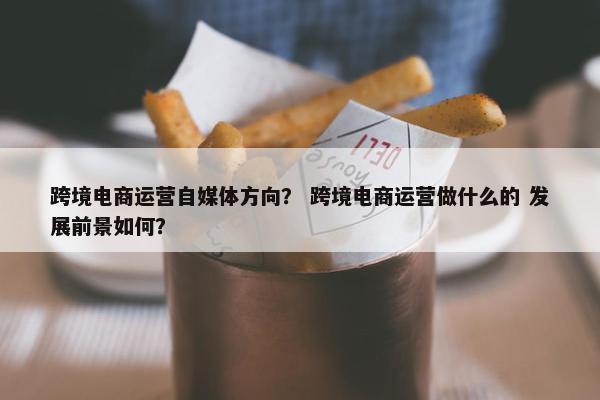 跨境电商运营自媒体方向？ 跨境电商运营做什么的 发展前景如何？