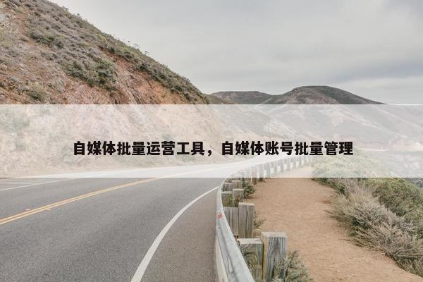 自媒体批量运营工具，自媒体账号批量管理