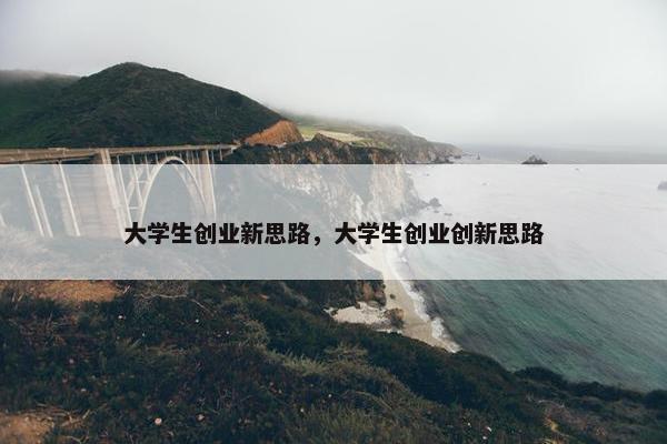 大学生创业新思路，大学生创业创新思路