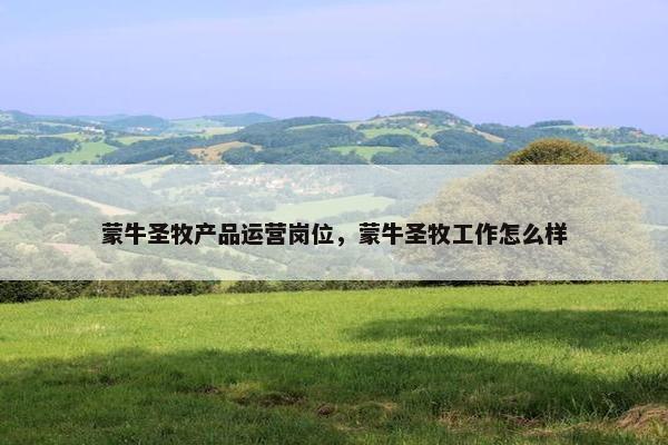 蒙牛圣牧产品运营岗位，蒙牛圣牧工作怎么样