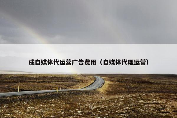 成自媒体代运营广告费用（自媒体代理运营）