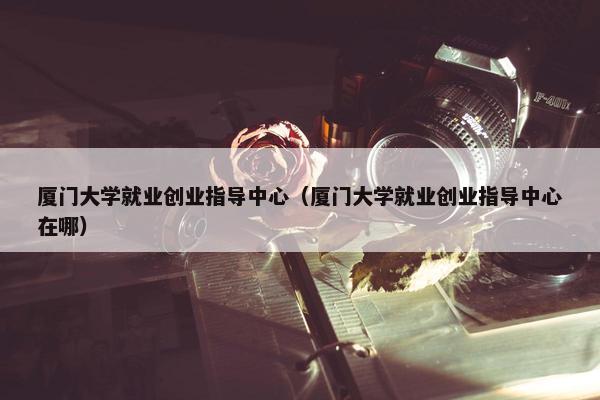 厦门大学就业创业指导中心（厦门大学就业创业指导中心在哪）