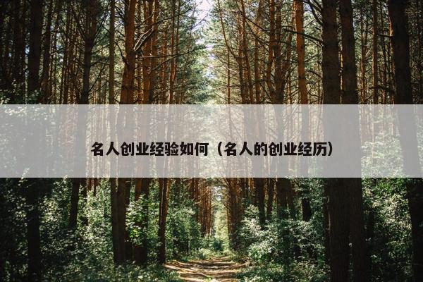名人创业经验如何（名人的创业经历）