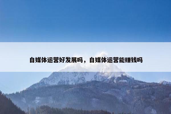 自媒体运营好发展吗，自媒体运营能赚钱吗