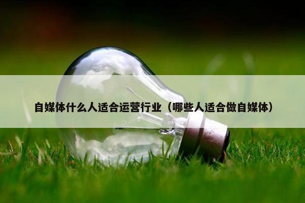 自媒体什么人适合运营行业（哪些人适合做自媒体）