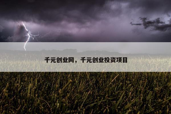 千元创业网，千元创业投资项目