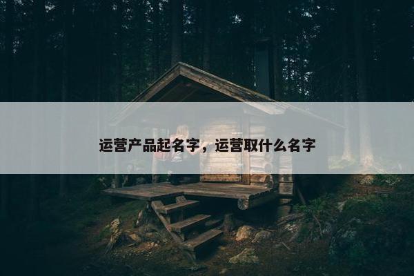 运营产品起名字，运营取什么名字