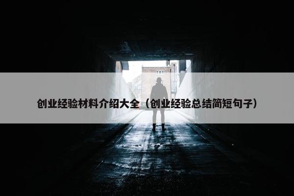 创业经验材料介绍大全（创业经验总结简短句子）