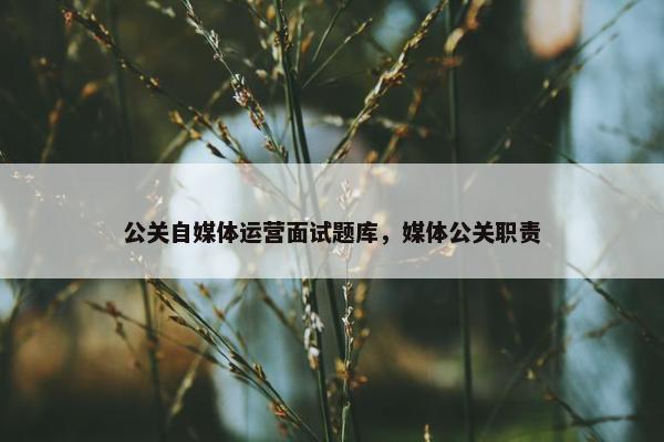 公关自媒体运营面试题库，媒体公关职责