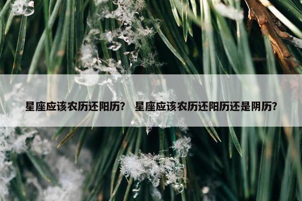 星座应该农历还阳历？ 星座应该农历还阳历还是阴历？