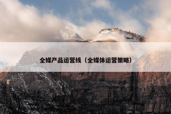 全媒产品运营线（全媒体运营策略）
