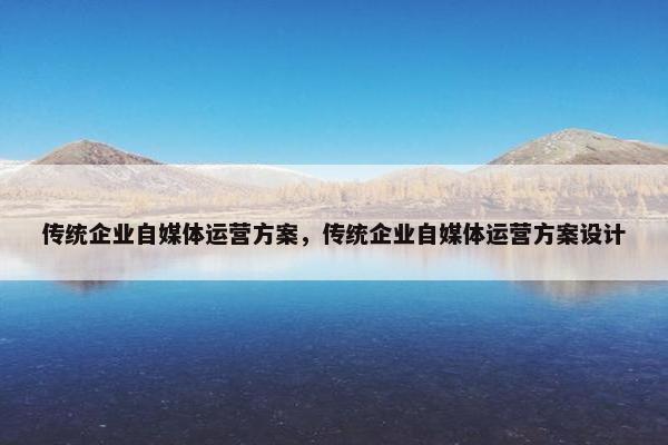 传统企业自媒体运营方案，传统企业自媒体运营方案设计